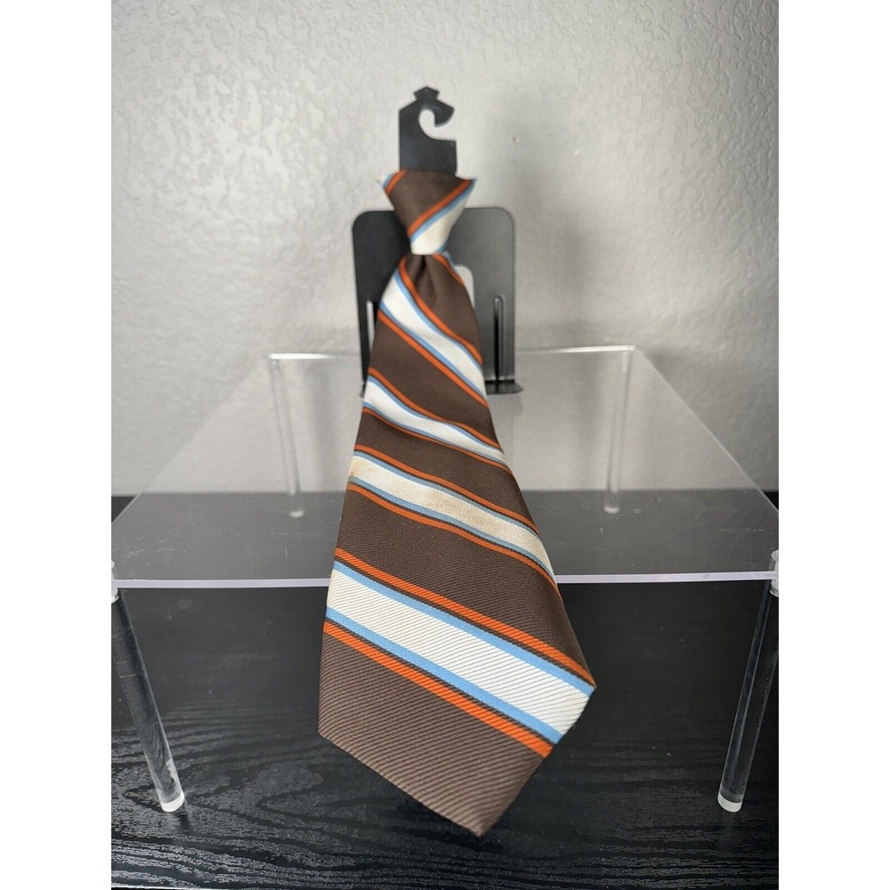 New Old Stock Wide Vintage Clip On Polyester Tie 17-18" Snapper JC Penny